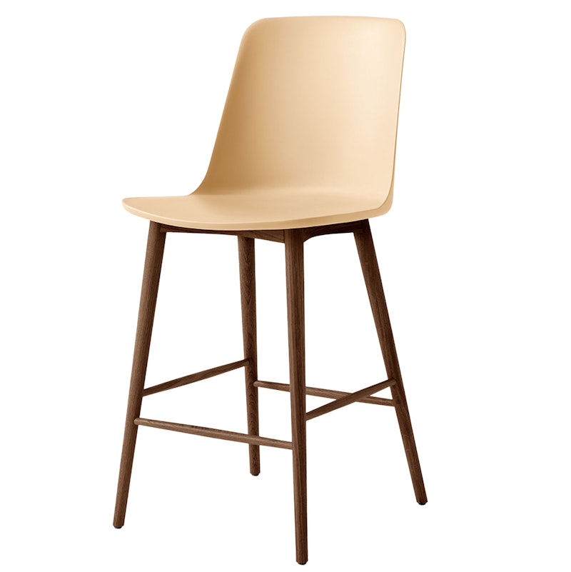 &Tradition Rely HW128 Barstol Høj Ryg Lakeret Valnød/Beige Sand
