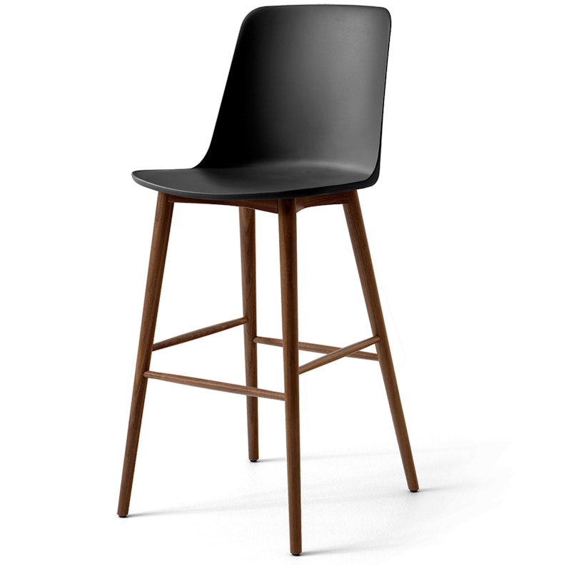 &Tradition Rely HW133 Barstol Høj Ryg Lakeret Valnød/Sort