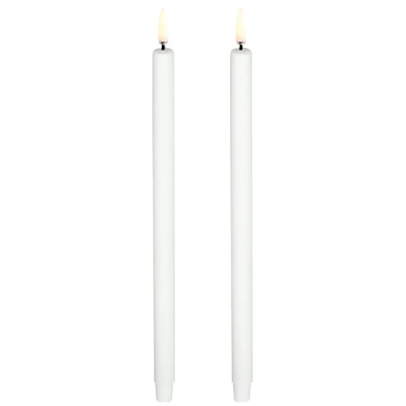 LED Mini Kruunukynttilä Nordic White 2-pakkaus, 1,3 x 25 cm