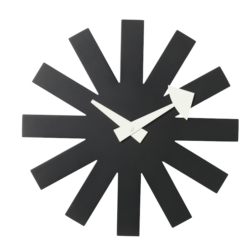 Asterisk Seinäkello Ø25 cm, Musta