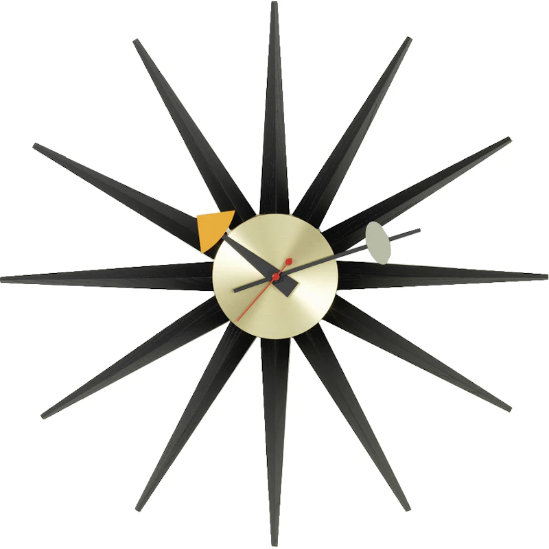 Sunburst Seinäkello, Musta / Brass
