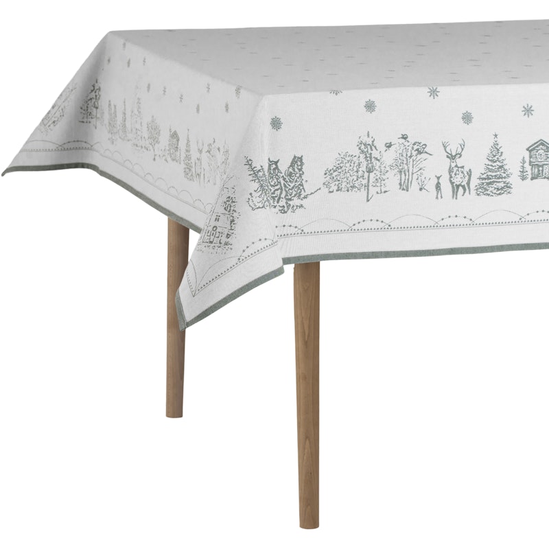 Julemorgen Pöytäliina Valkoinen / Vihreä, 140x240 cm