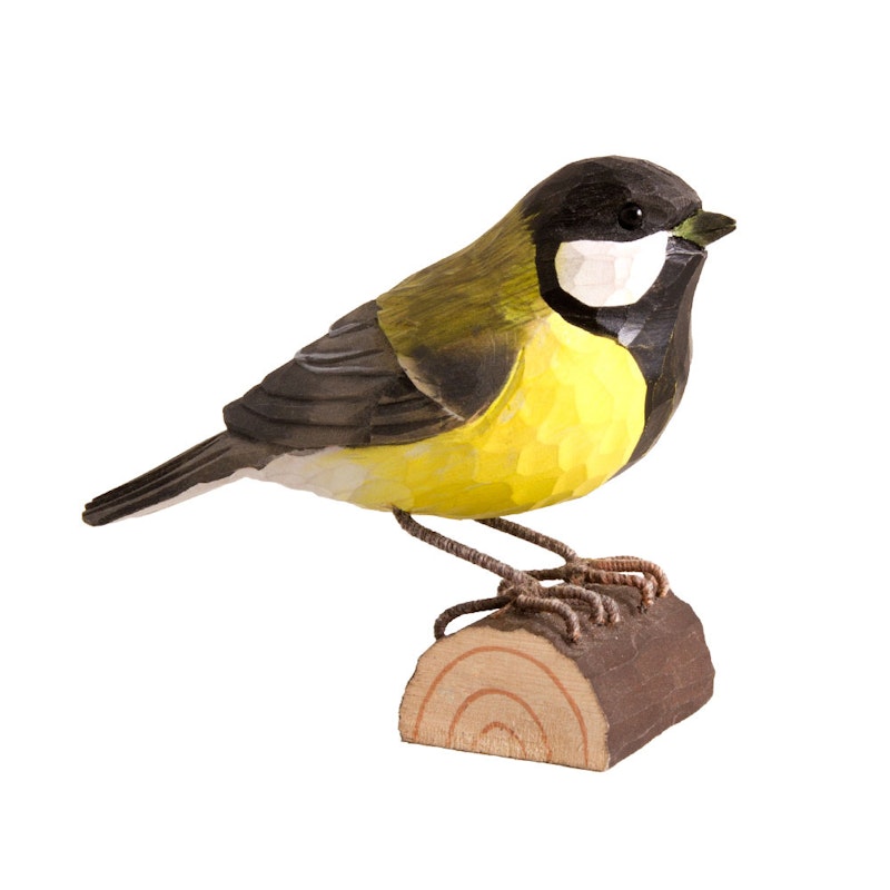 DecoBirds Käsinkaiverrettu Lintu, Talitiainen