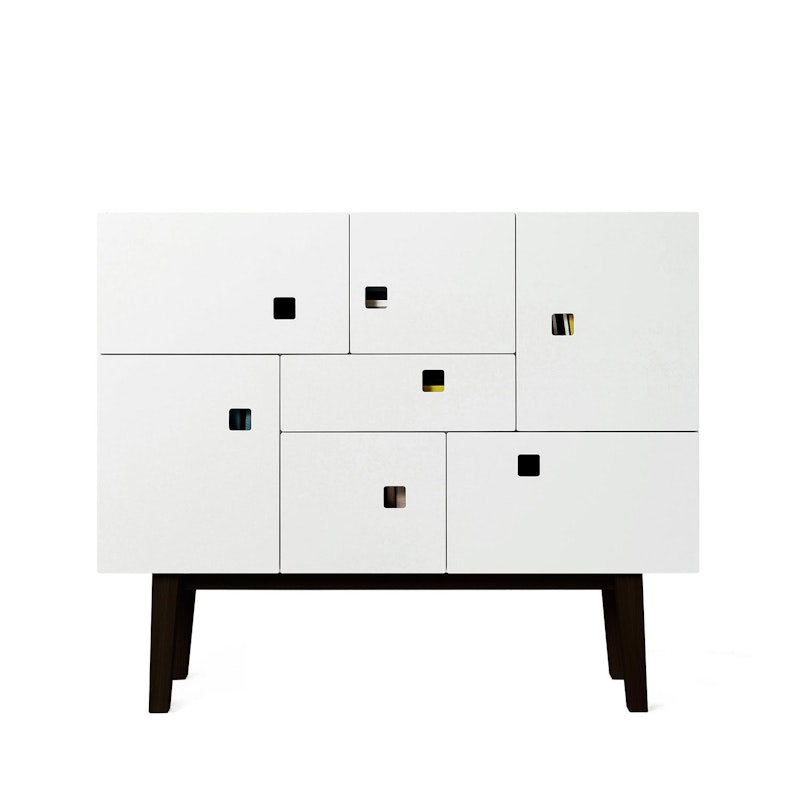 Peep C1 Sideboard, Angel White/Musta